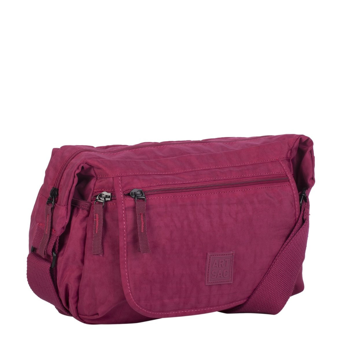 Medium Nylon Zip Top Crossbody Bag