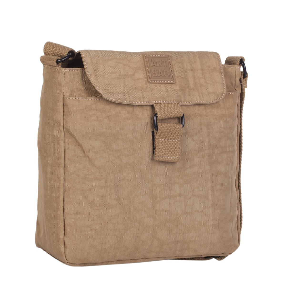 Square Nylon Zip Top Crossbody Bag