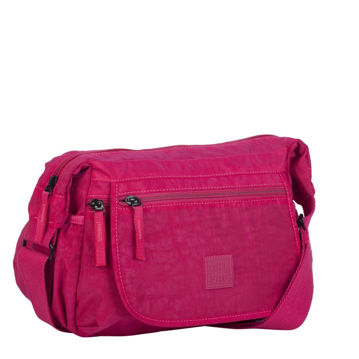 Medium Nylon Zip Top Crossbody Bag